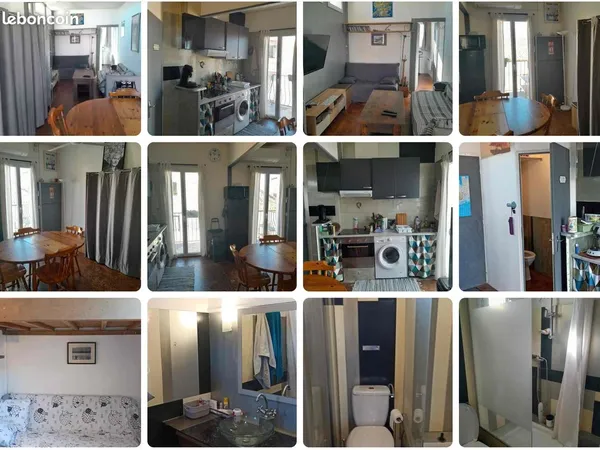 F2 meublé de 38 m² - Dernier étage - Climatisation - Balcon - Centre de Sète