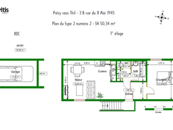 À louer - Appartement T2 à Précy sous Thil