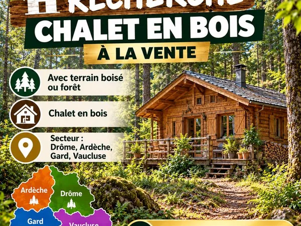 Chalet en bois avec terrain