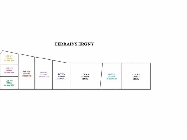 Terrain à bâtir Vente Ergny 400m² 20000€