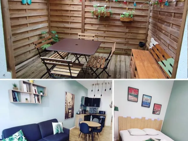Appartement grand T1 bis meublé ~41 m² avec terrasse 6.5m2, climatisation et possibilité de parking 