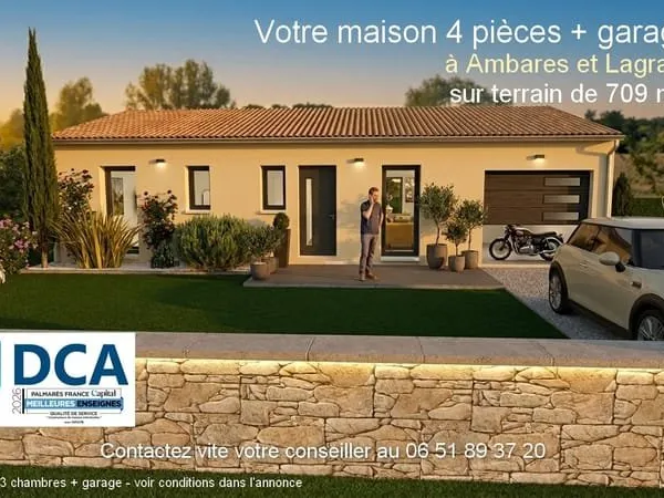 Vote maison neuve 4 pièces + garage à Ambares