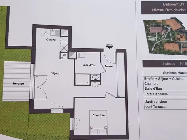 Appartement T2 avec jardin