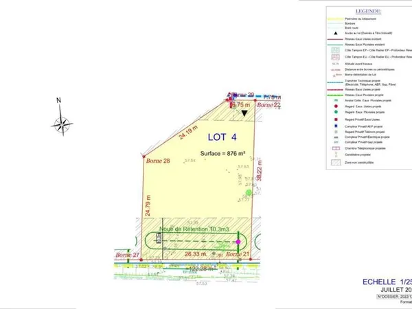 Terrain 876 m²