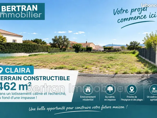 Terrain 462 m² Claira