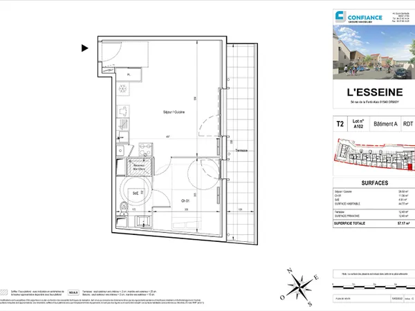 Appartement 2 pièces 45 m²
