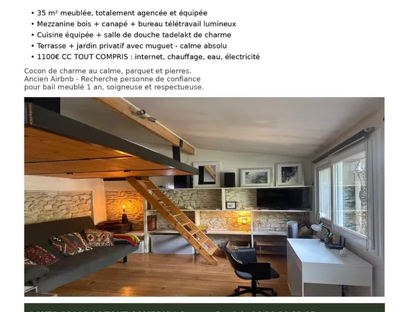 Loue Maisonnette avec jardin clos