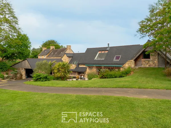 Longère avec 4 chambres et sa piscine