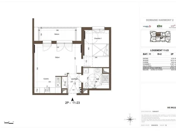 Appartement 2 pièces 47 m²