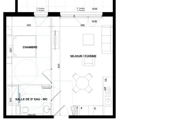 Appartement 2 pièces 41 m²