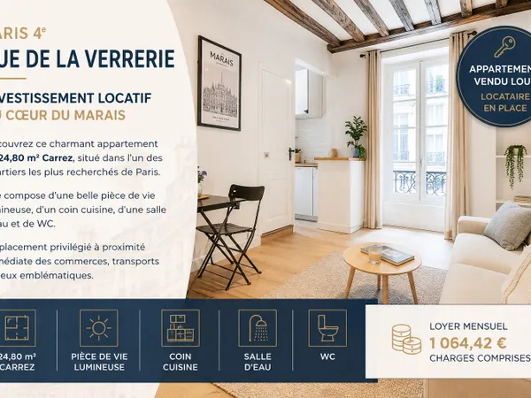 Paris 4ème - Rue de la Verrerie ? Investissement locatif au coeur du Marais