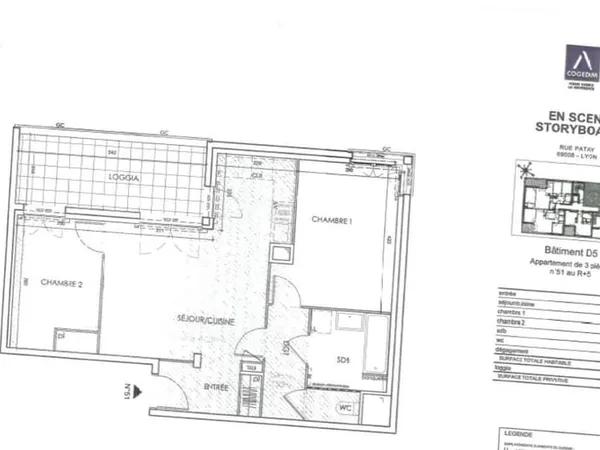 Appartement 3 pièces 60 m²