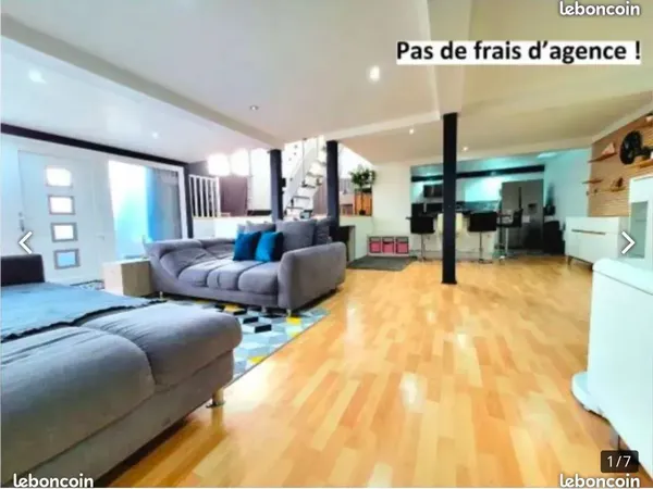 Chambre dans appartement meublé 6 pièces avec terrasse électricité comprise