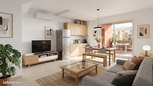 Grand t2 meublé et refait à neuf , jardin, recharge voiture électrique, wifi, climatisation réversib