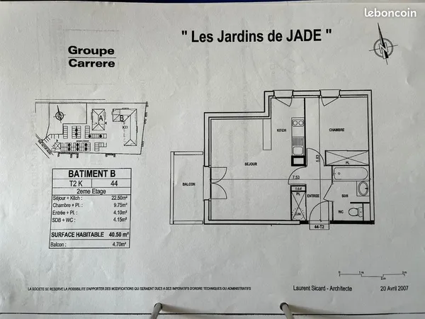 T2 lumineux 40 m² avec balcon et parking — Carbonne hypercentre / supermarchés