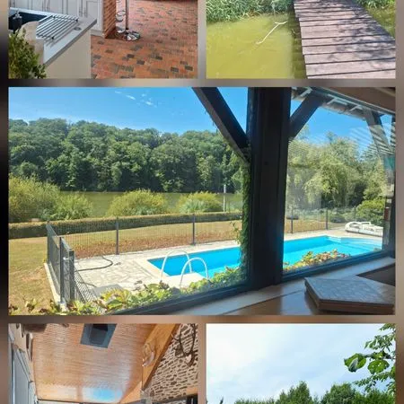 Havre de paix au bord de l'eau : propriété unique avec piscine et accès privé à la rivière