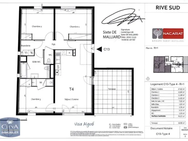 Appartement 4 pièces 80 m²