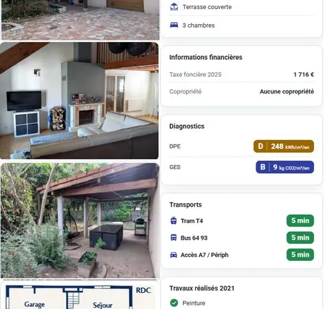 Maison 107 m² - Impasse calme - Terrain 500 m² - Saint‑Fons
