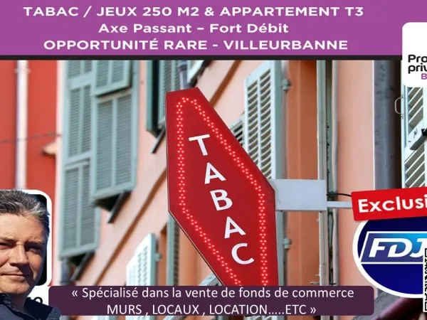 VILLEURBANNE - TABAC, JEUX FDJ 250 M² & APPARTEMENT, EMPLACEMENT N°1