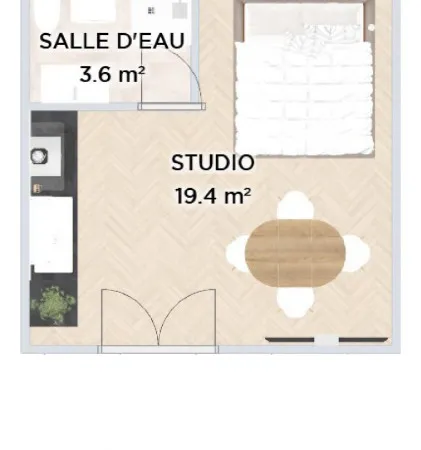 Studio 1 pièce 20 m²