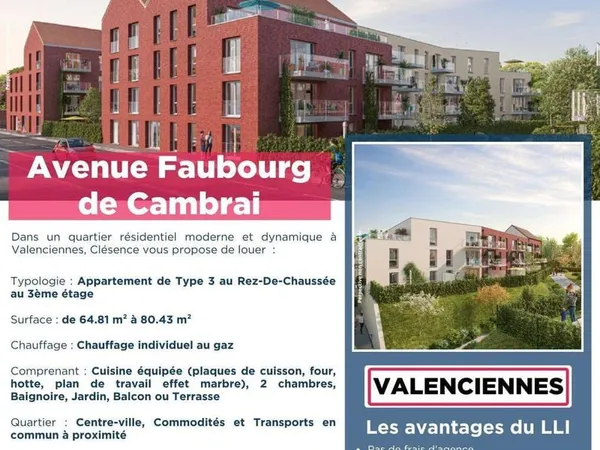 Appartement 3 pièces 65 m²
