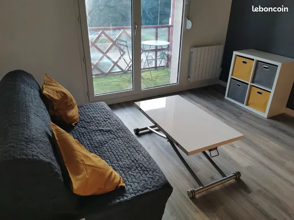 Studio meublé de 21 m² avec terrasse et vue piscine, parking cave - Pau, quartier Hippodrome