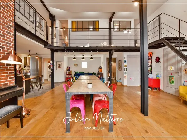 SAINT ETIENNE (42) - Exceptionnel LOFT de 165 m² avec 5 chambres et garage