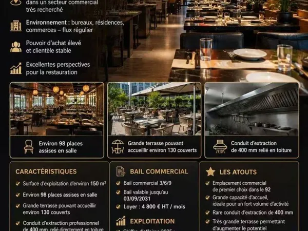 Vente Restaurant 150 m²