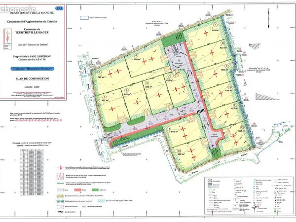 Terrain 755 m² Teurtheville Hague