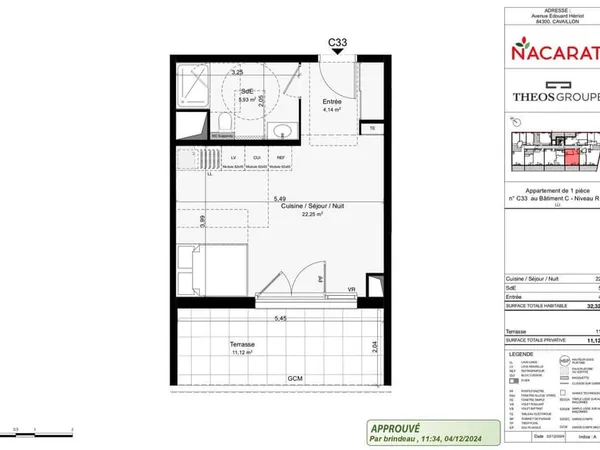 Appartement 1 pièce 32 m²