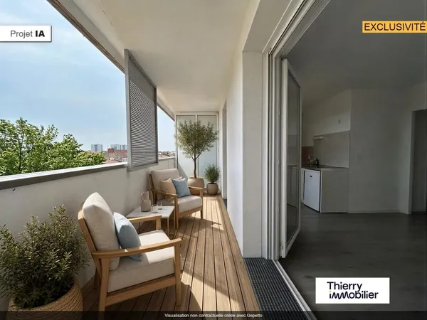 Appartement Nantes Saint Jacques 2 pièces 44 m2 Terrasse