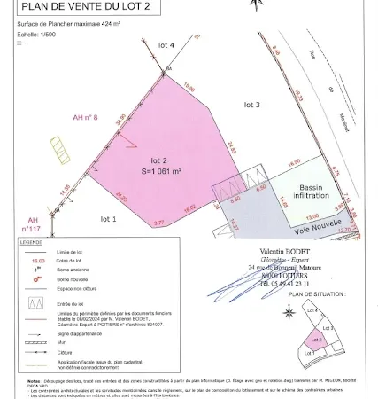 Terrain à bâtir 1061 m²
