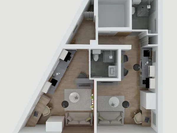Deux studios de 20 m² chacun entièrement rénovés (meublé ou non) à louer, proche université et Néoma
