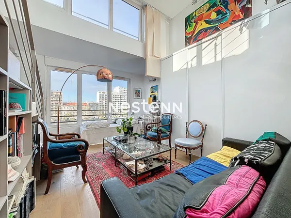 ISSY LES MOULINEAUX - ILE SAINT GERMAIN - Vente Appartement 5 pièces traversant au dernier étage ave