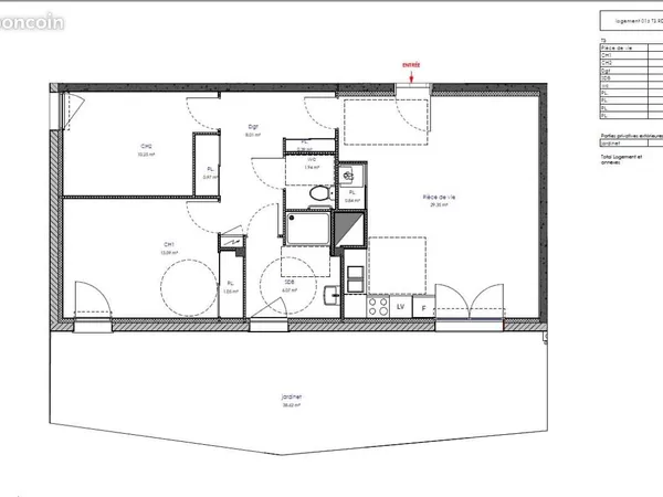 Appartement 3 pièces 71 m²