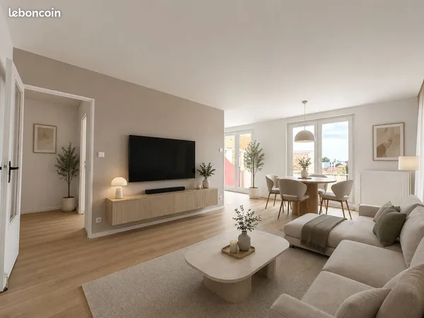 Appartement t3 - dernier étage avec balcon et stationnement
