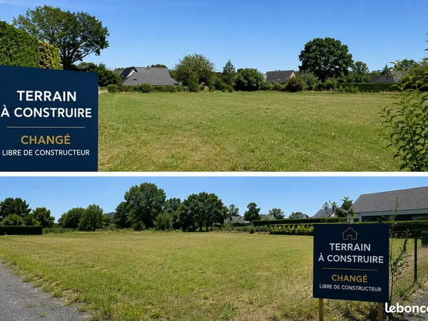 Terrain constructible viabilisé 1 100 m² - Changé (72560) - 79 500
