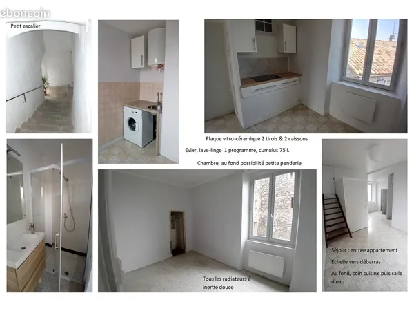 Aubenas Coeur de ville : appartement traversant et ensoleillé 37 m²