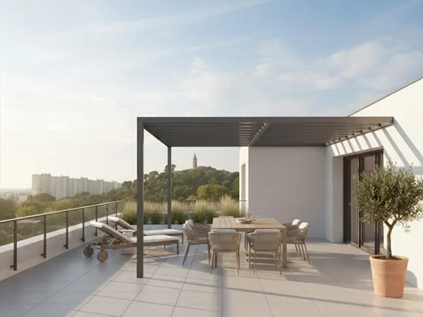 REDON / PANOUSE - T4 NEUF EN AVANT DERNIER ÉTAGE 82 m² AVEC TERRASSE PLEIN CIEL DE 58 m² PANORAMIQUE