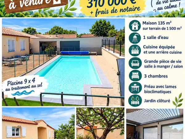 Maison plain pied idéalement située