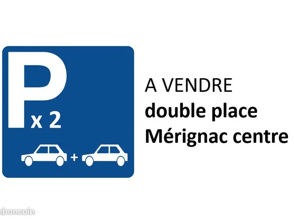 Garage / parking double-place (premier sous-sol) à Merignac centre pour voiture ou camionnette