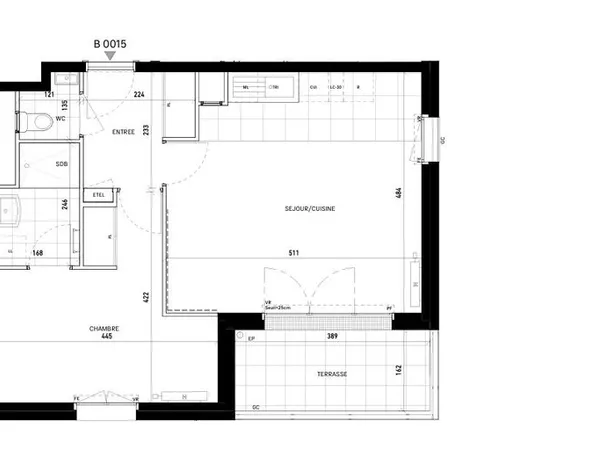 Appartement 2 pièces 46 m²