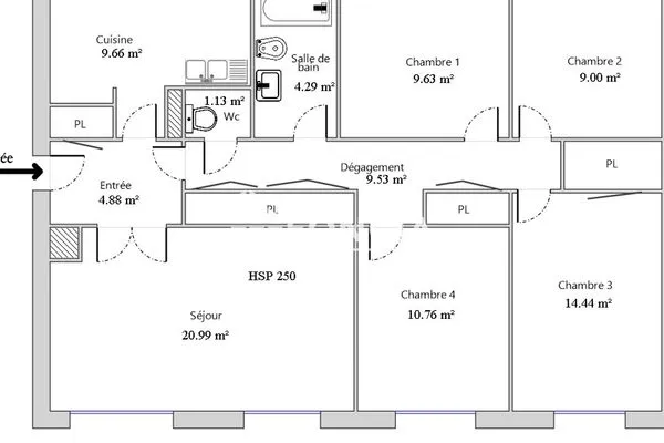 Appartement 5 pièces 94 m²