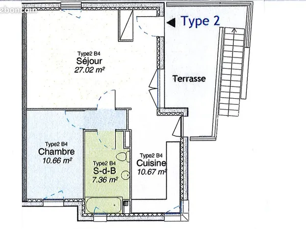 Apt T2 avec terrasse - Couternon (8 km Dijon)