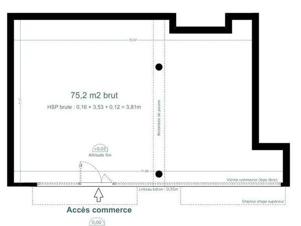 Local commercial 76 m²