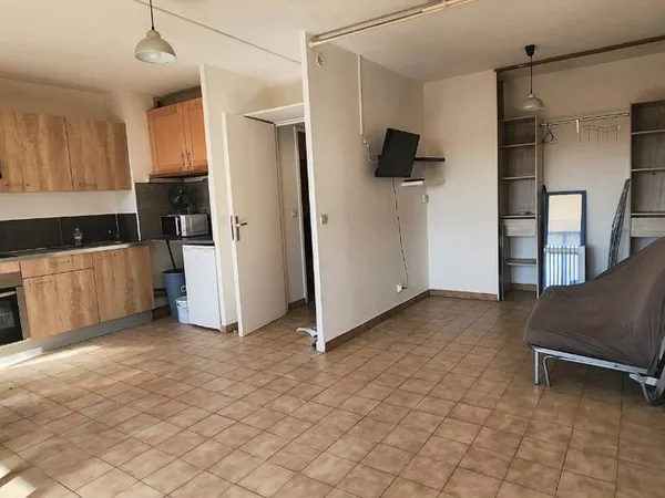 Grand studio avec coin chambre,lumineux, cuisine spacieuse,parking privé