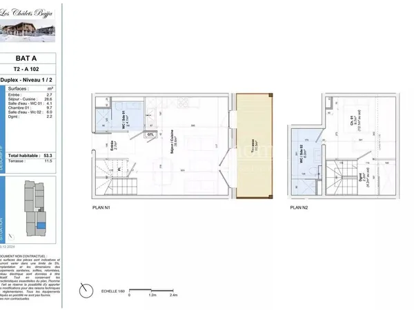 Appartement 2 pièces 53 m²