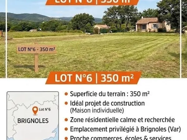 Terrain à bâtir proche de Brignoles, villas R+1