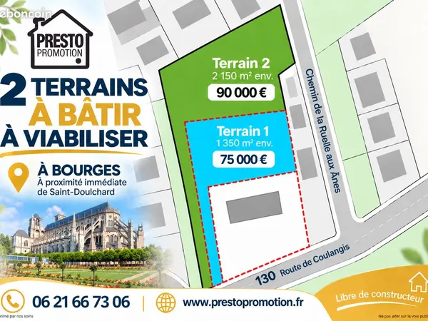 Terrains à bâtir à Bourges - A proximité immédiate de Saint-Doulchard