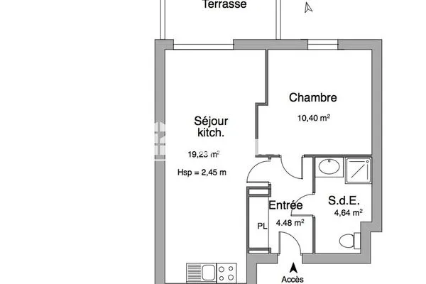 Appartement 2 pièces 39 m²